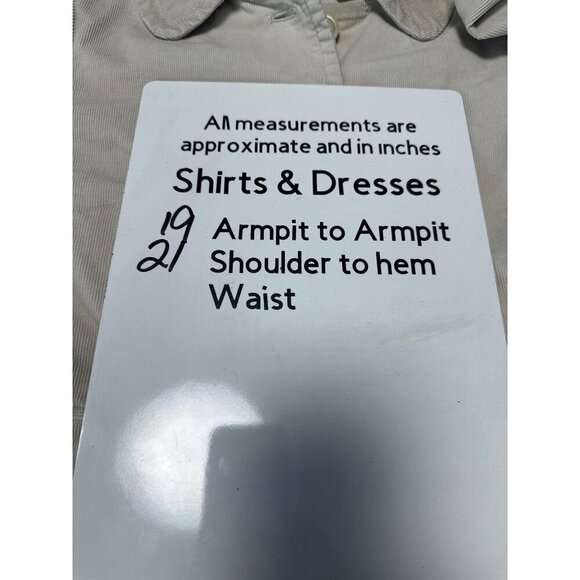 J. Crew Tan Corduroy Button Front Long Sleeve Collared Peplum Back Jacket Size 8 - Picture 10 of 10